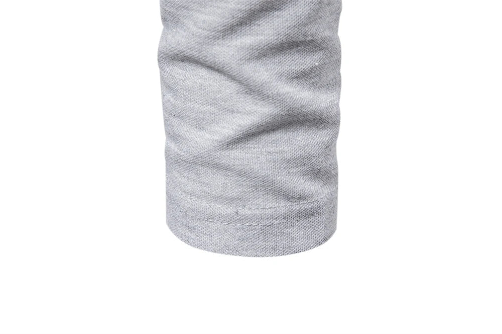 AIOPESON Deer Embroidery Men's Polo Shirts Solid Color Long Sleeve Polo Shirts for Men New Spring Social Business Polos Male