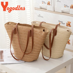 Large Capacity Straw Bag For Women Knitted Straw Bag Bohemia