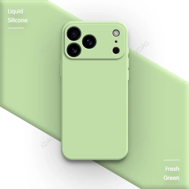 Liquid Silicone Original Phone Case for iPhone 17 Pro Max Air 17Pro 17Max 5G Straight Edge Lens Protection Soft Basic Back Cover