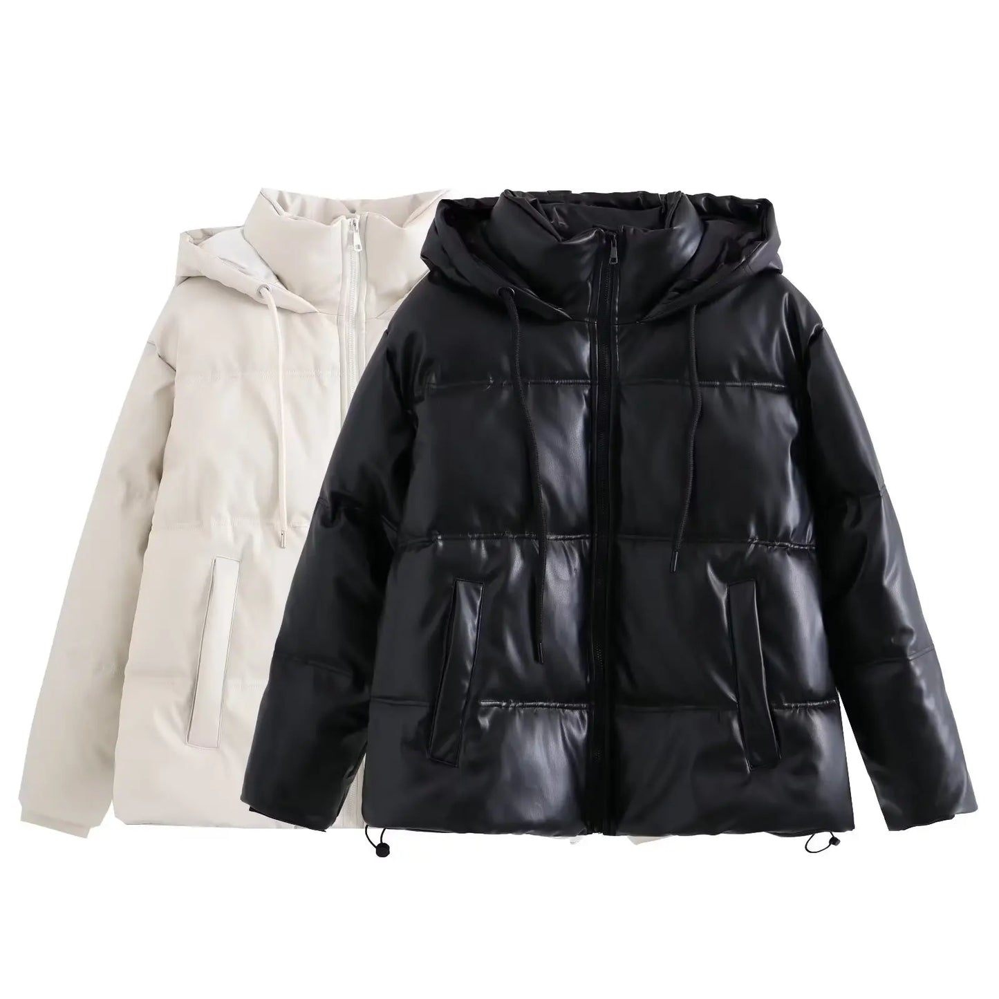 Winter Women's Cold Coat Winter Jackets for Women Warm Leather PU Parkas