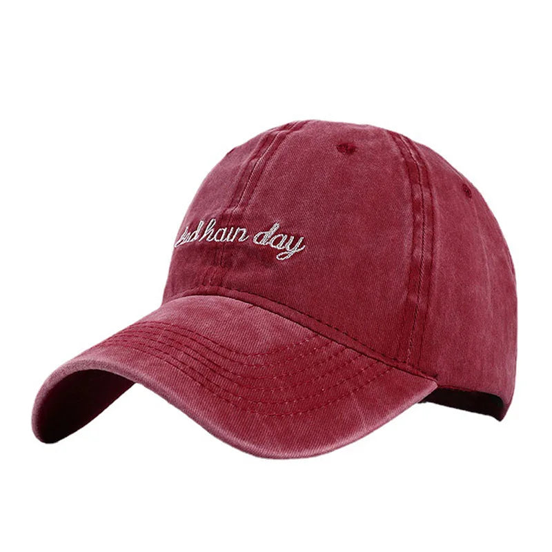 Bad Hair Day Washed Black Baseball Cap female male Snapback Hat