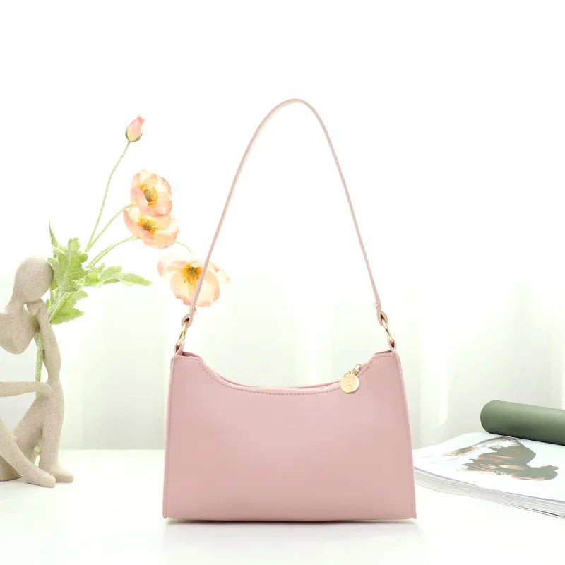 Elegant White Shoulder Bag Handbags for Women Small Leather Purse