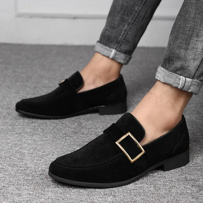 Spring New Mens Casual Business Shoes Loafers Men Dress Shoes Faux Suede Driving Shoes Fashion Formal Shoes for Men Sneakers