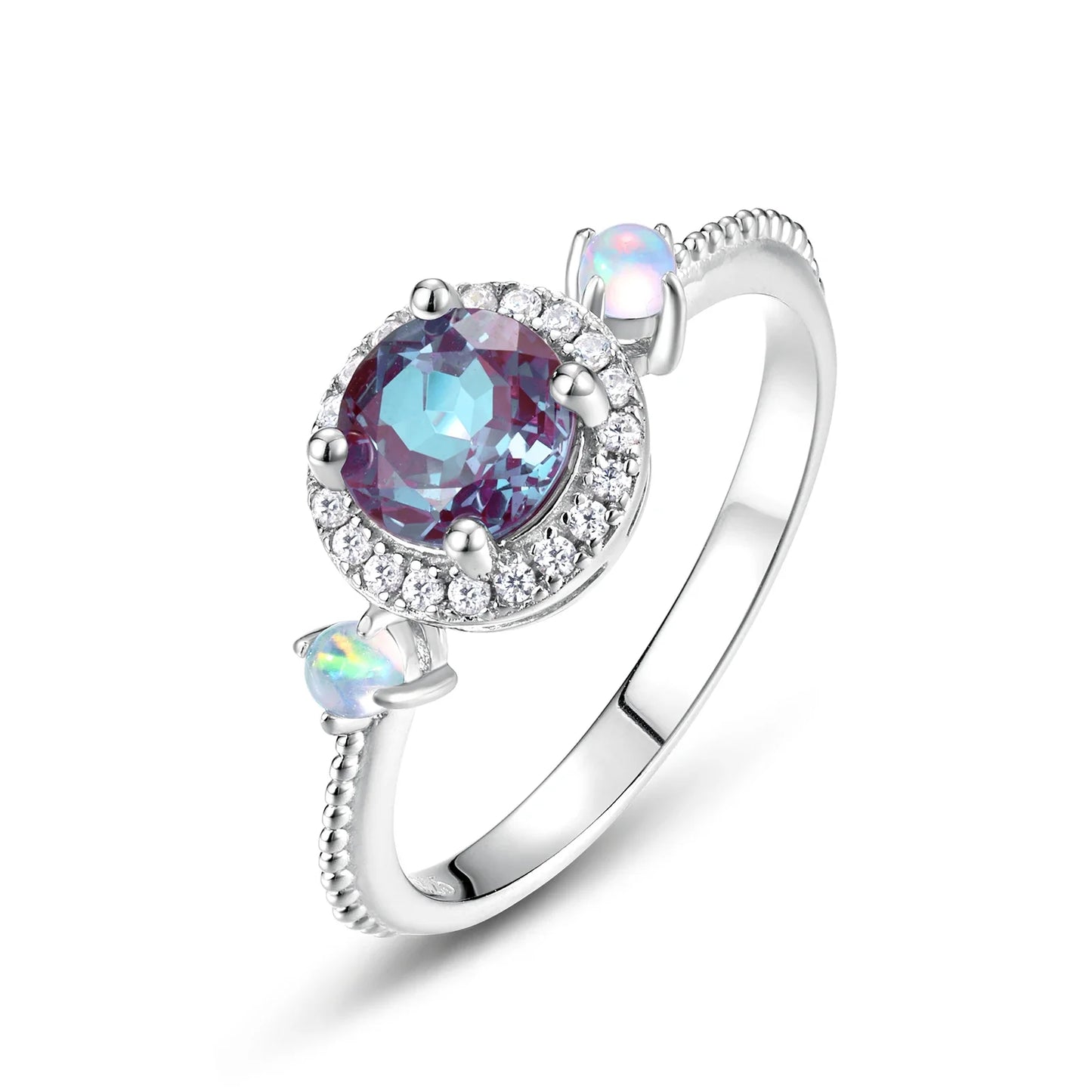 ALLNOEL 925 Sterling Silver Alexandrite Ring For Women Exquisite Style Fashionable Engagement rings Wedding Luxury diamond ring