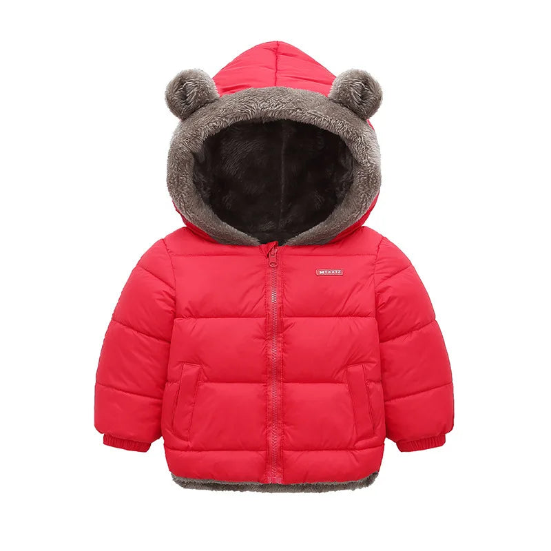 Autumn Winter Girls Jacket Cute Bear Ears Keep Warm Fashion Princess Hooded Coat