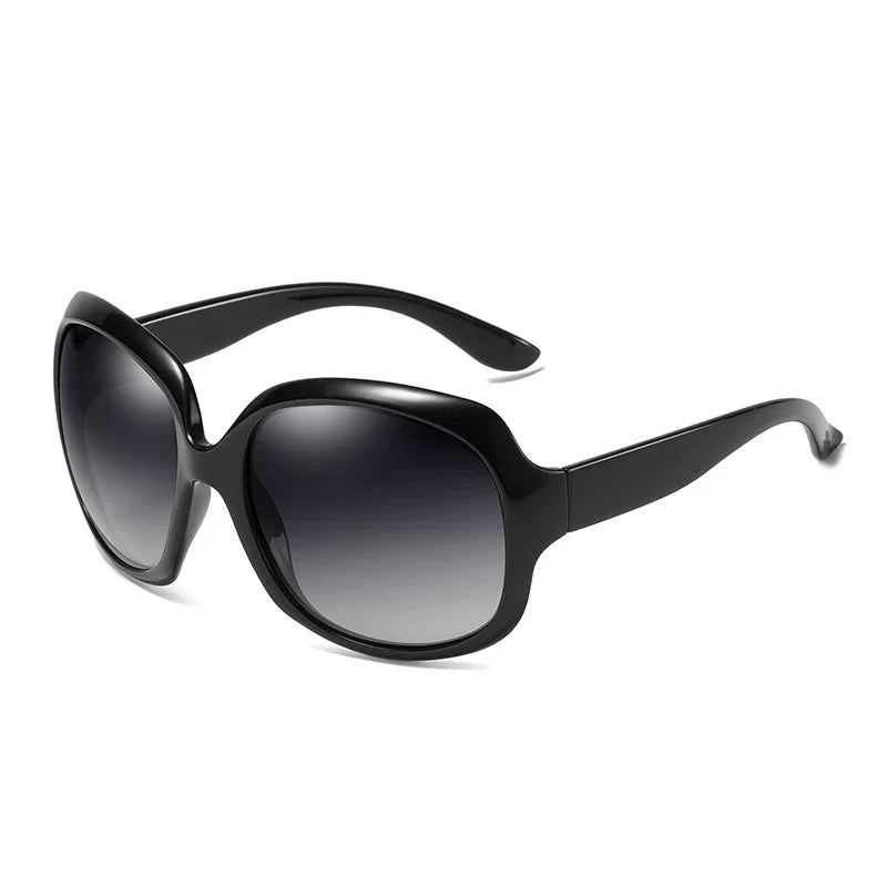 FUQIAN Brand Design Elegant Polarized Oversized Round Sunglasses Women Simple Fashion Big Plastic Ladies Sun Glasses UV400