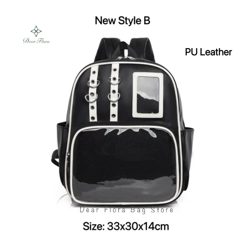 Y2K Cute Mini Backpack Women Kawaii Ita Bag Sweet Girl Transparent Rucksack DIY Personality Display Knapsack Lolita Shoulder Bag