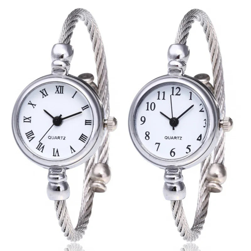 Luxury Women's Watch Small Gold Bangle Bracelet Watches Stainless Steel Retro Ladies Quartz Wristwatch Female Thin Chain Clock