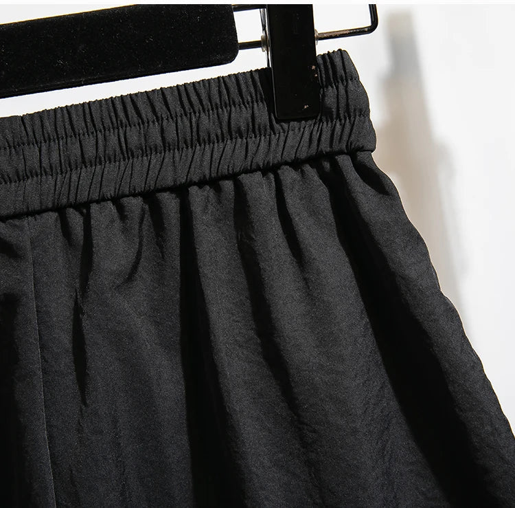 Plus Size Summer Shorts For Women 2025 Summer Ice Silk Drawstring Large Size Loose Shorts Women Korean Streetwear Shorts Female