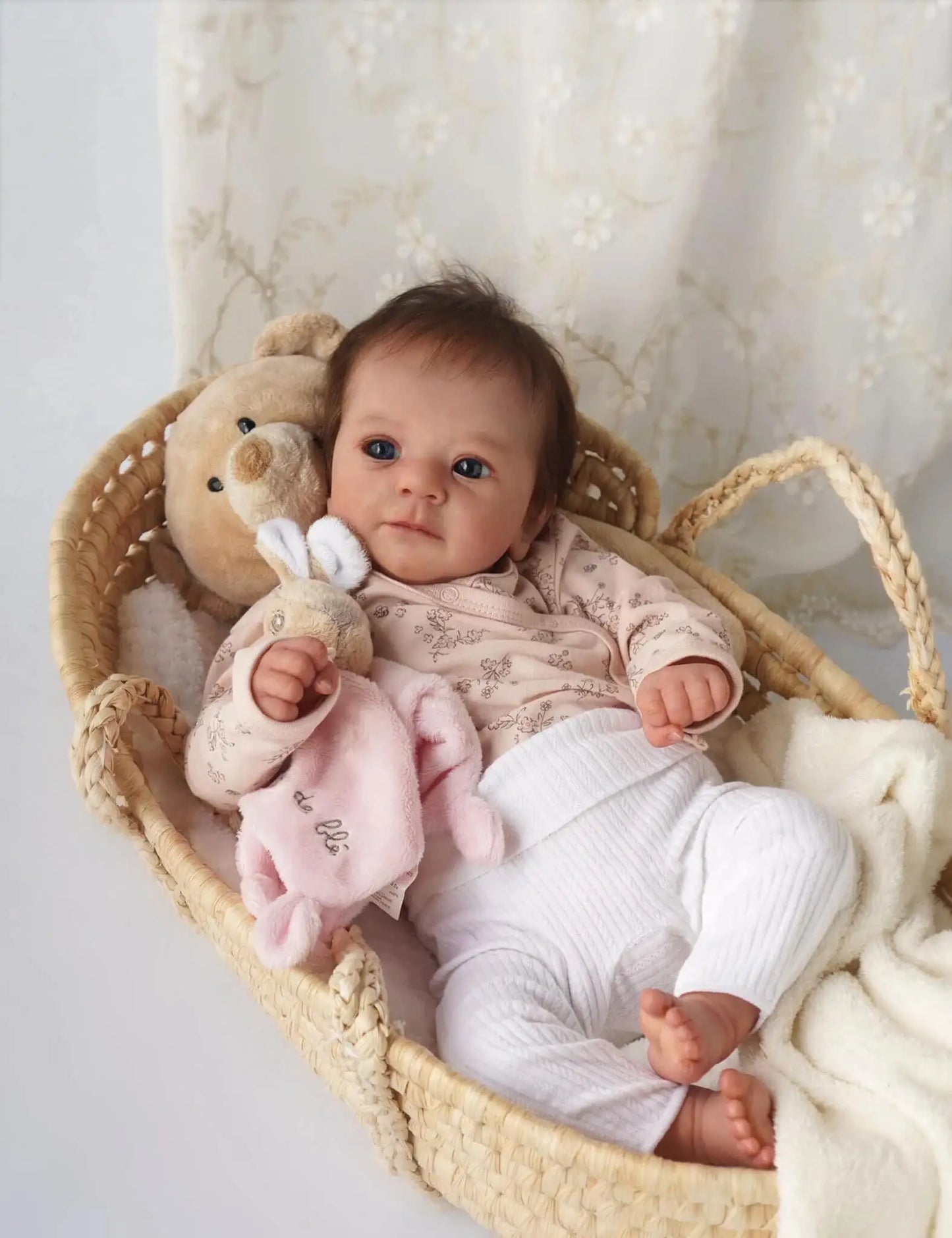NPK 49CM Hand-Painted Reborn Baby Doll Newborn Felicia Realistic 3D Skin Tone High-Quality Genesis Painting Collectible Doll