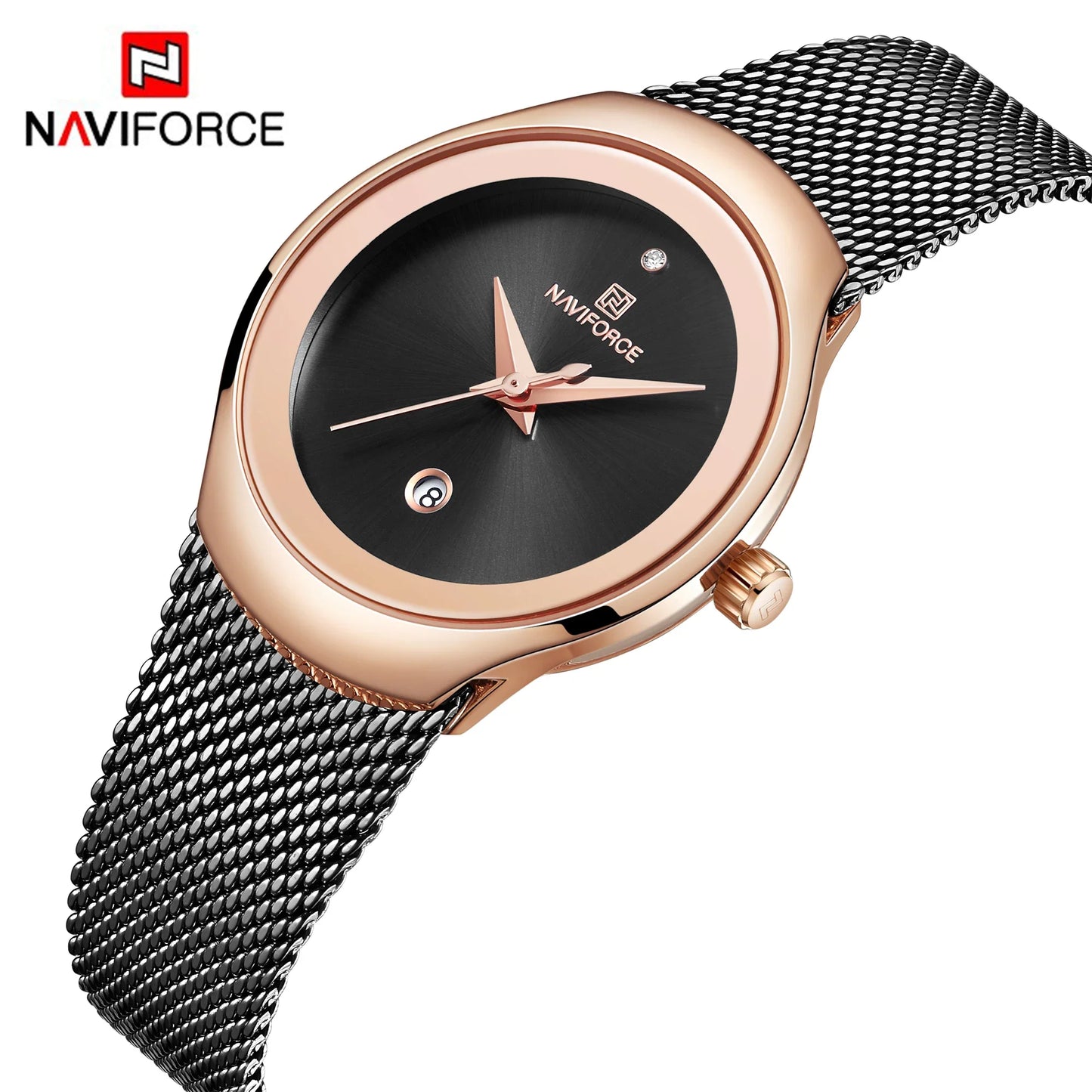 NAVIFORCE Watch Women Fashion Dress Quartz Watches Lady Stainless Steel Waterproof Wristwatch Simple Girl Clock Relogio Feminino