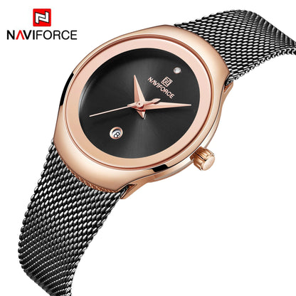 NAVIFORCE Watch Women Fashion Dress Quartz Watches Lady Stainless Steel Waterproof Wristwatch Simple Girl Clock Relogio Feminino