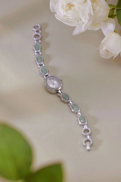 UTHAI Women's Watch Ladies Bracelet Luxury Brand Waterproof Retro Natural Dongling Stone Hotan Jade Advanced Chain Watches Gift