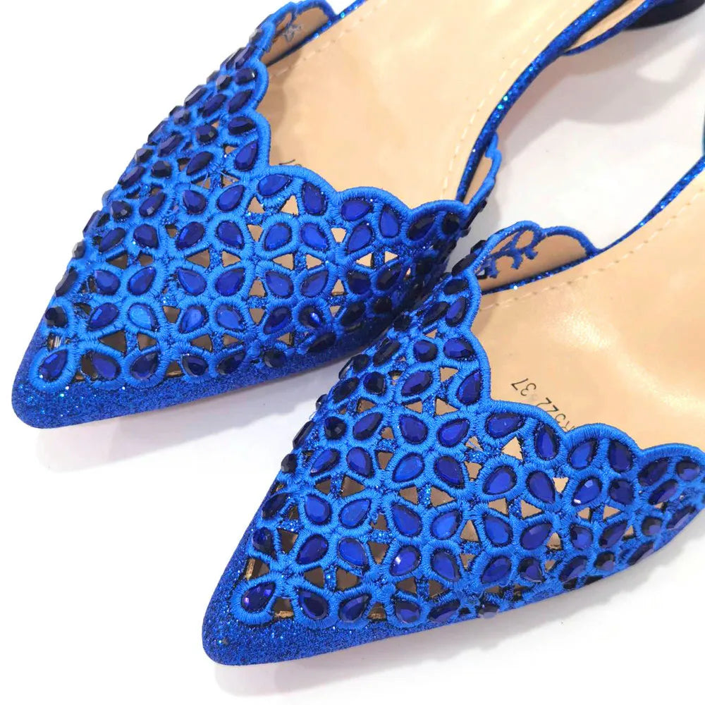 Matching Shoes and Bags: Royal Blue Noble Bag With Elegant High Heels Shoes
