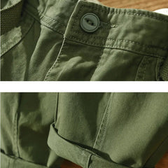 Men Cargo Pants Korean Style Male Casual Loose Belt Mid Waist Slim Fit Pencil