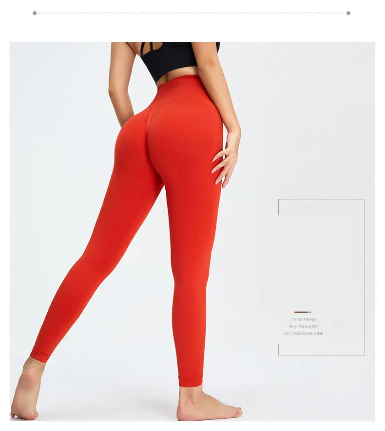 Seamless High Waist Nude Yoga Pants Women's Honey Peach Hip Lifting Tight Fitness
