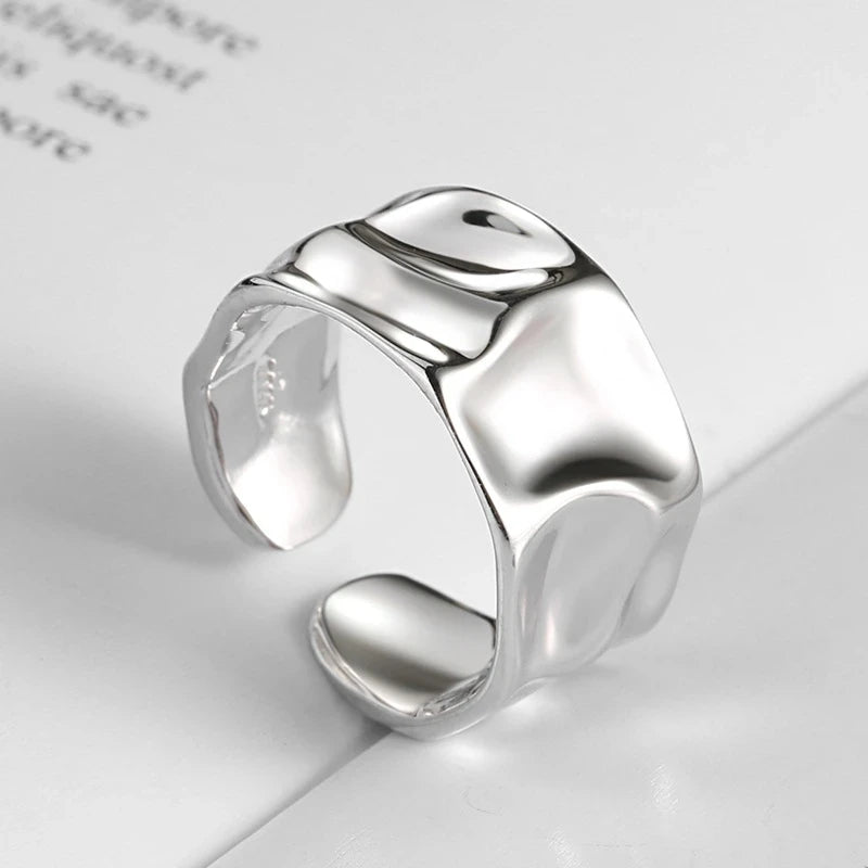 Vintage 925 Sterling Silver Buckle Engagement Rings for Women Couples Fashion
