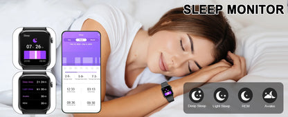 Smart Watch, 1.85" Smartwatch (Answer/Make Call), IP68 Waterproof Fitness Tracker, 100+ Sport Modes, Heart Rate and Sleep Monito