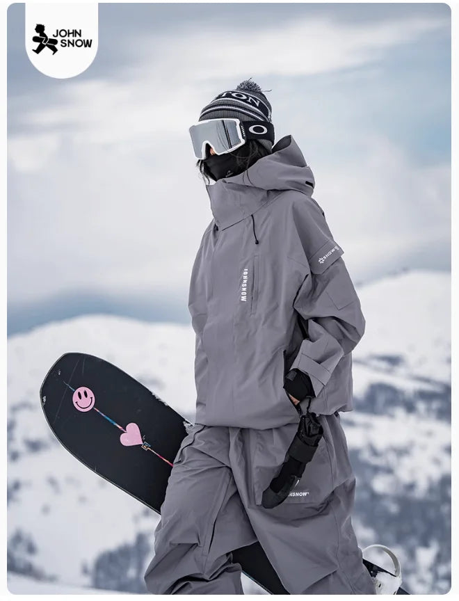 John Snow Winter Ski Suits Men And Women Outdoor Waterproof Breathable Warm Snowboarding Suit Sets Skiing Jacket And Pant