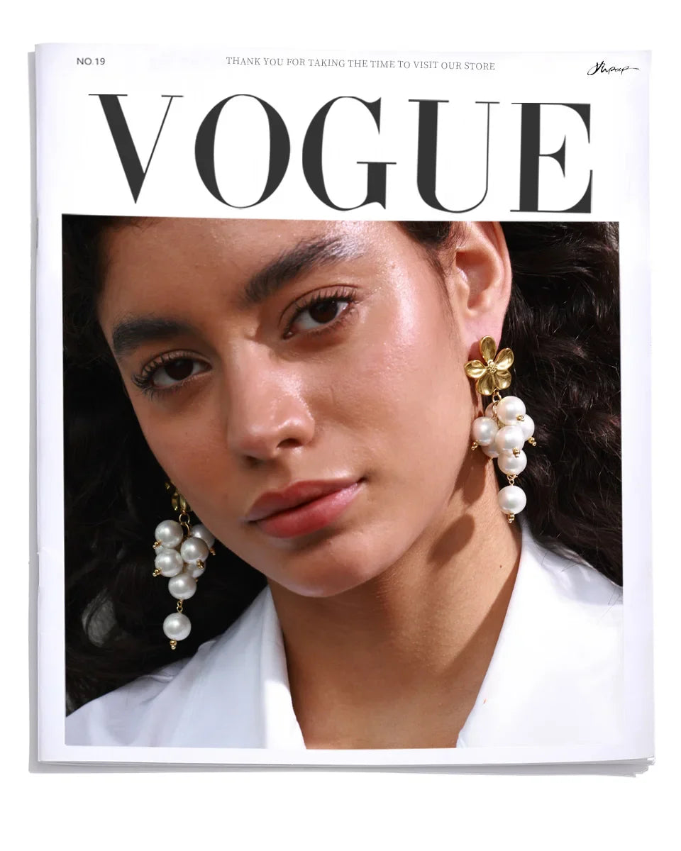 Yhpup Arrivals Handmade Jewelry Simulated Pearls Round Beads Chain Layered Necklace Earrings Stainless Steel Flower Chic Jewelry