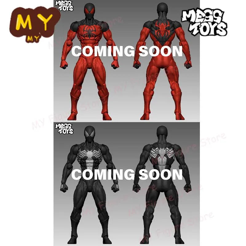 Mess Toys Spiderman Figure Black Suit Neighbor Symbiote MessToys Scarlet Neighbor Action Figure CT Toys Black Red Spider Man Toy