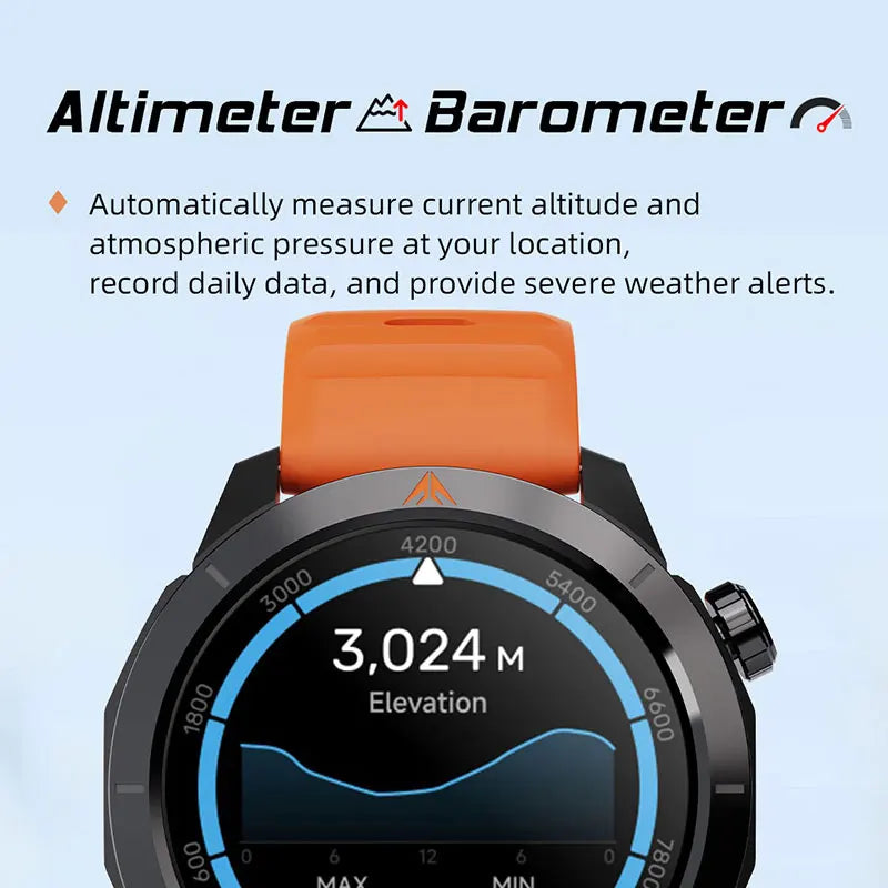 NORTH EDGE X-TREK 2 GPS Sports Smart Watch 1.43'' Amoled Screen 3ATM Waterproof AOD Smart Watch Bluetooth Call Altitude Compass