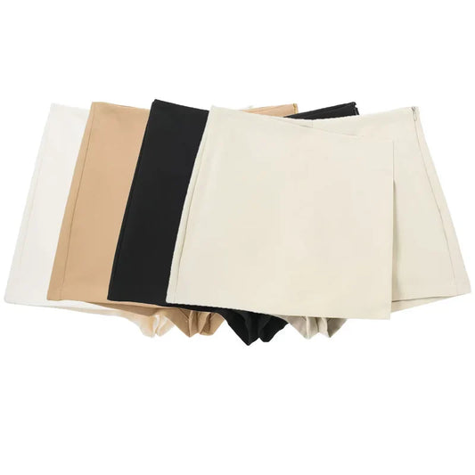 HXAO Shorts Women 2024 Black White Mini shorts Women's Shorts High waist Micro Casual Skirt Shorts Asymmetric Shorts Skirt Mujer