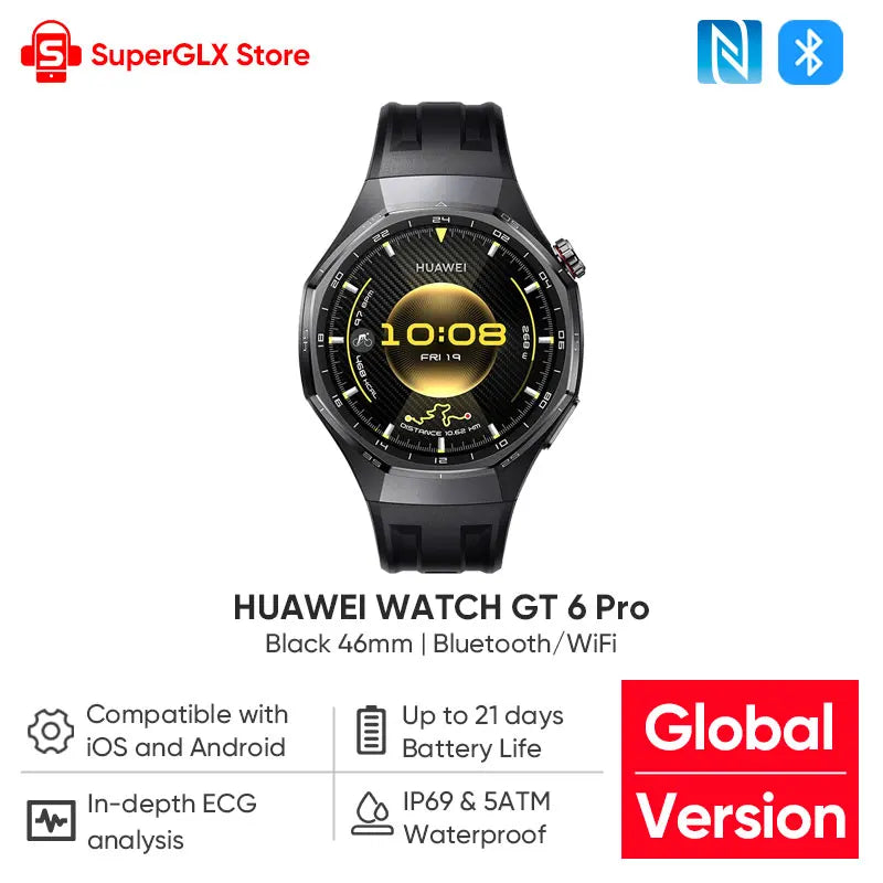 HUAWEI Watch GT 6 Pro Smartwatch Up to 21-Day Battery Life Global Version Watch GT6 Pro Work seamlessly with iOS and Android NFC