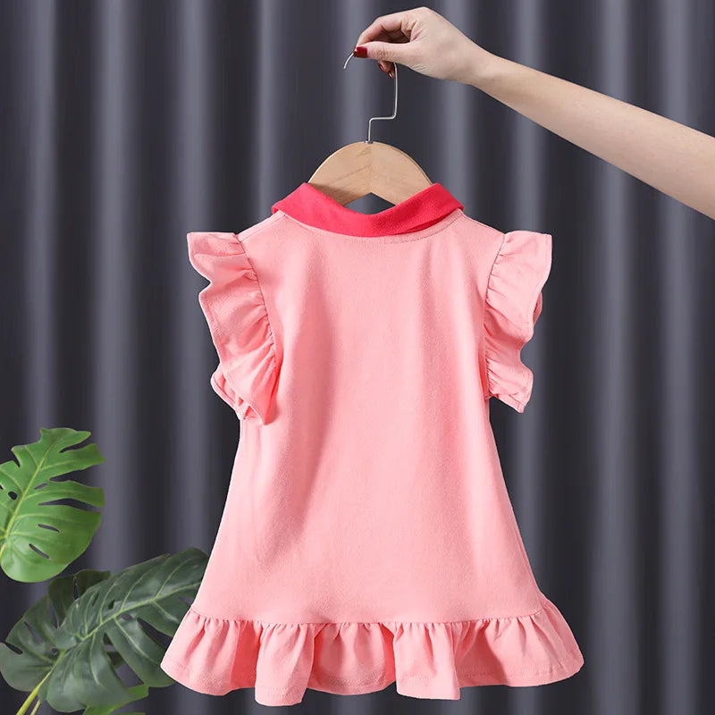 Baby Girls Dress Summer Pink Cute Elegant Princess Dress POLO Style