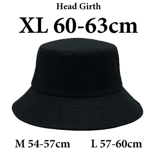 Big Head Man Large Size Bucket Hats Boy 60-63cm Plus Size Summer Fisherman Cap