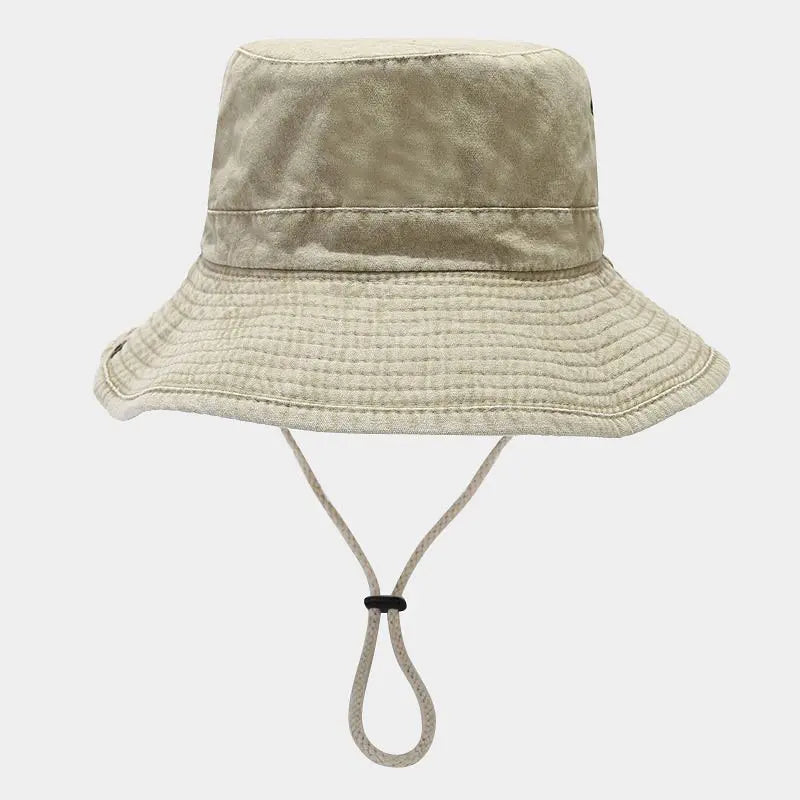 Four Seasons Cotton Solid Bucket Hat Fisherman Hat Outdoor Travel Sun Cap