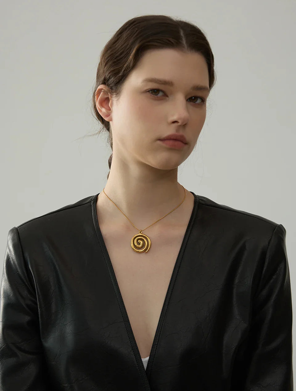Yhpup Trendy Stainless Steel Round Circle Pendant Necklace 18K PVD Plated Waterproof Statement Neck Jewelry Bijoux Femme New