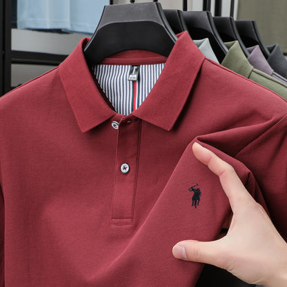 100% pure cotton summer new fashionable men's shortsleeved luxury customized business polo shirt exquisite embroidery Tshirt top