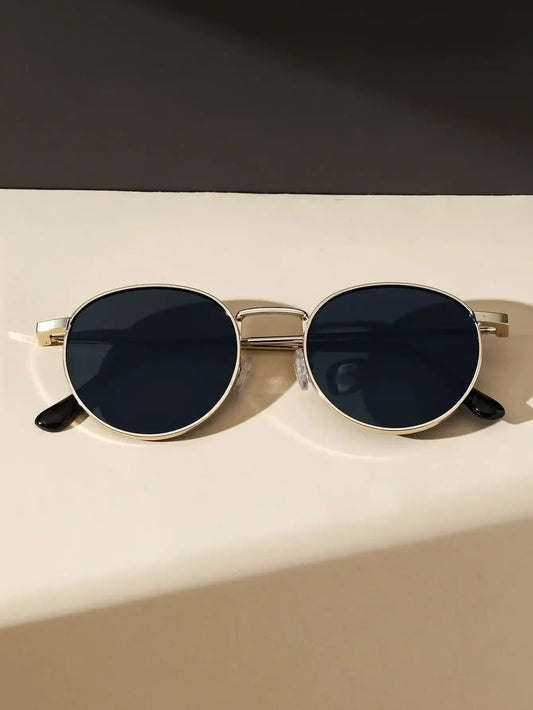 1PC Unisex Metal Round Frame Vintage Y2K Casual Sunglasses For Outdoor Daily Vacation Driving Clothing Accessories