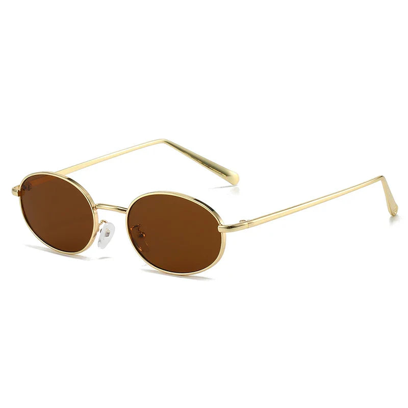 SHAUNA Retro Small Oval Metal Frame Women Sunglasses UV400 Men Punk Sun Glasses