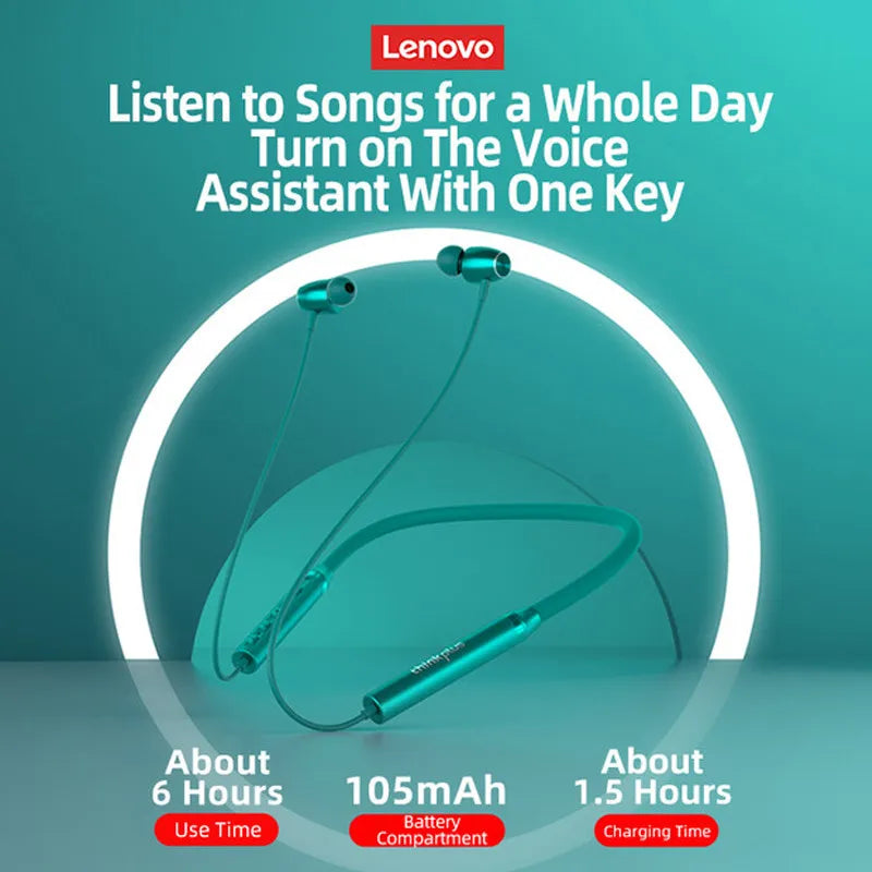 Origial Lenovo HE05X Bluetooth 5.0 Magnetic Absorption In-ear Design Earphones Skin-touching Headset HiFi Sound Headphones