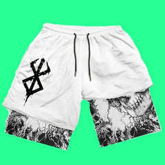 Y2K Men Streetwear Anime High Waist Oversize Breathable Gym Short Pants