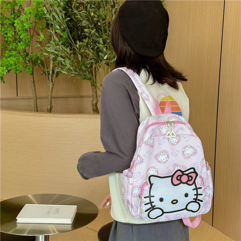 Anime Cartoon Kuromi Melody Cinnamoroll Backpack Boys Girls Cartoon Hello Kitty Kawaii Canvas Fashion Children's Schoolbag