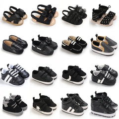 Black Fashion Casual Cloth Shoes Boys And Girls First Step Walking Shoes