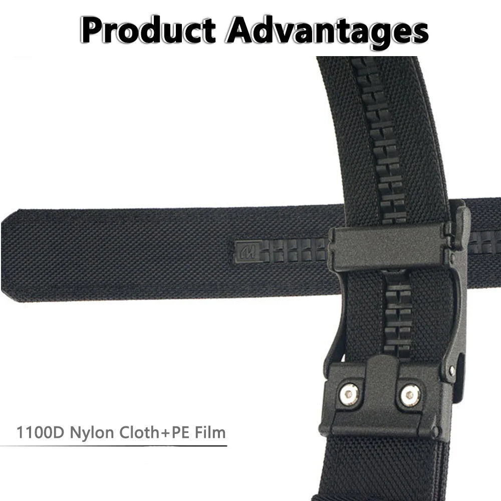 TUSHI Automatic Buckle Comfortable Nylon Military Gun Belt Outdoor Hunting Multifunctional IPSC Tactical Canvas Belt Men Belt