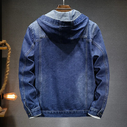 Casual Denim Hooded Jackets Men Hip-hop Streetwear Winter Cotton Classic Jeans