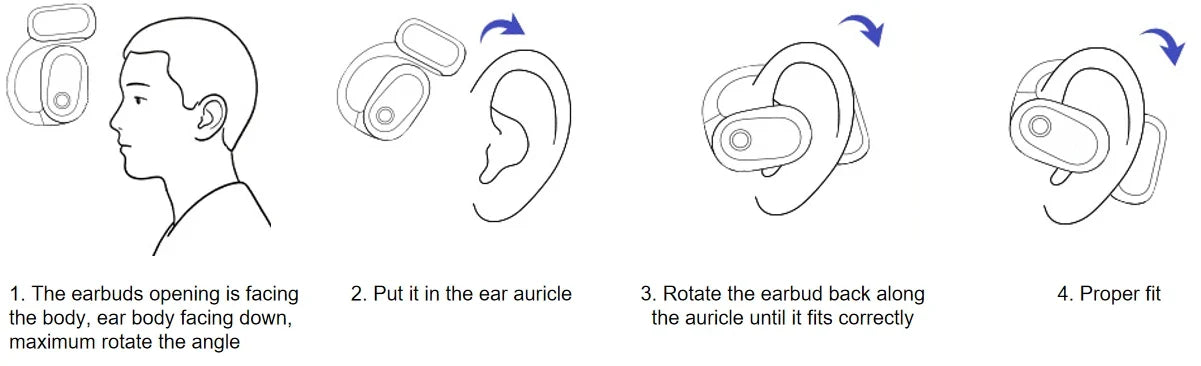 Baseus Eli 2i Fit Open-Ear Earphones True Wireless Bluetooth 6.0 Ear Hooks Headphones IPX5 Waterproof Sports Earbuds Bass Boost