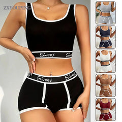 Women's Cotton Panties Bra Women's Comfortable Underwear Set Breathable