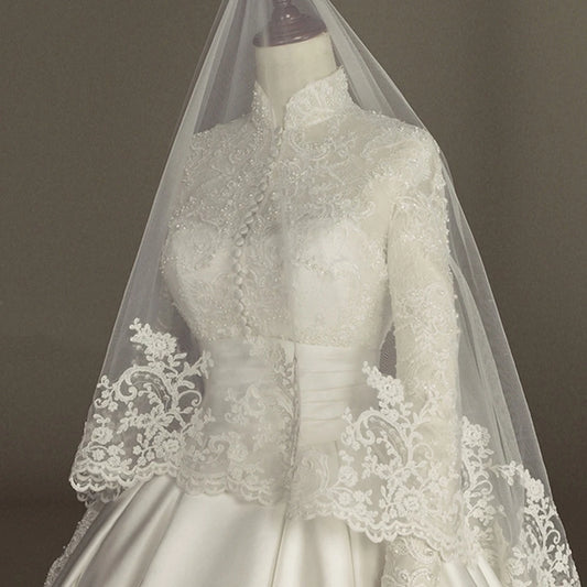 White Bridesmaid Dresses: Long Sleeves White Wedding Dress Ball Gown Floor Length