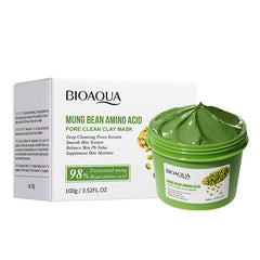 Mung Bean Clay Mask Face Mud Masks skincare Brightening Blackhead Remover Deep Cleansing Moisturizing Mud Facial Mask