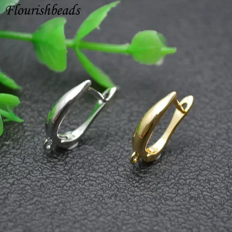 Nickle Free Anti-rust Real Gold Plating Metal Earring Hooks Women Jewelry Making Components 30pieces
