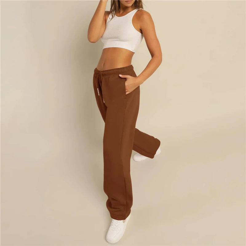 Grey Sweatpants For Women High Waist Sports Pants Fashion Casual Baggy Pants