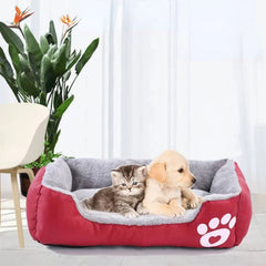 Large Pet Cat Dog Bed Square Plush Kennel Summer Washable Cat Mat Waterproof