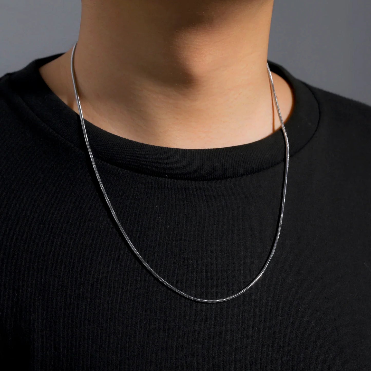 Skyrim Stainless Steel Gold Color Round Snake Chain Necklace Women Men Long Neck Chains Trendy Punk Jewelry Gift Wholesale