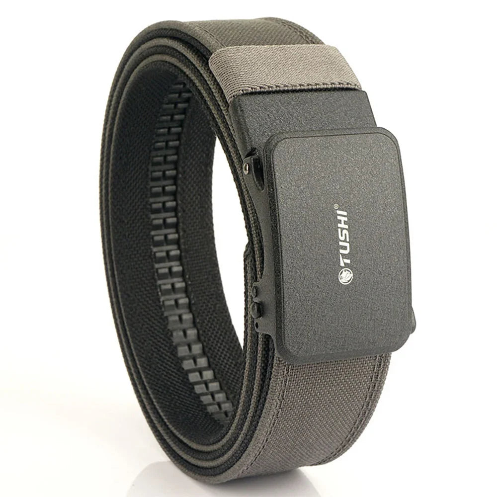 TUSHI New Hard Tactical Belt for Men Metal Automatic Buckle IPSC Gun Belt 1100D Nylon Military Belt Outdoor Sports Girdle Male